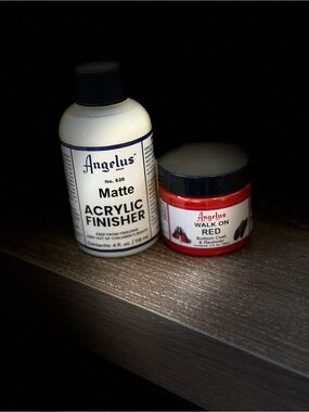 Angelus Matte Acrylic Finisher & Walk On Red Shoe Paint for Louboutin red soles